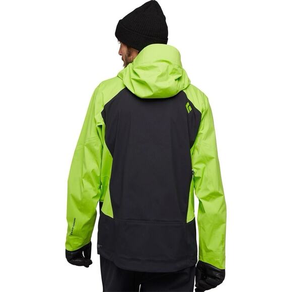 Black Diamond Recon Stretch LT Ski Shell Jacket Parka Black Lime Green Mens M - Picture 4 of 9